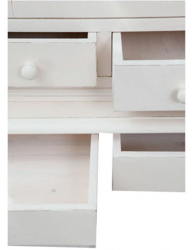 Credenza Country in legno massello di tiglio finitura bianca anticata 142x50x225 cm Credenza Country in legno massello di tiglio finitura bianca anticata 142x50x225 cm