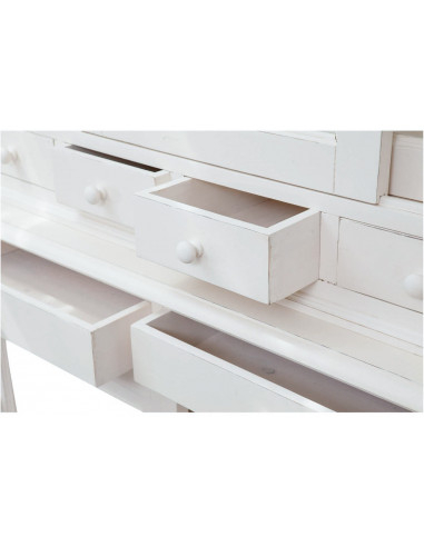 Credenza Country in legno massello di tiglio finitura bianca anticata 142x50x225 cm Credenza Country in legno massello di tiglio finitura bianca anticata 142x50x225 cm