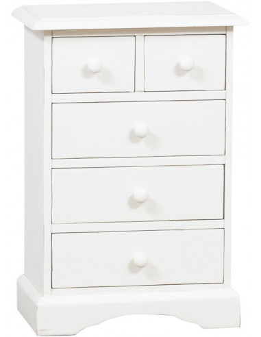 Mesa de cabeceira country em madeira maciça de limão com acabamento branco antigo 51x30x74 cm