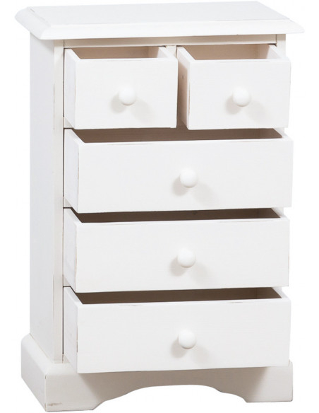 Mesa de cabeceira country em madeira maciça de limão com acabamento branco antigo 51x30x74 cm