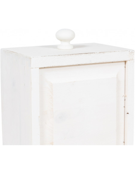 Mesa de cabeceira country em madeira maciça de limão com acabamento branco antigo 51x30x74 cm