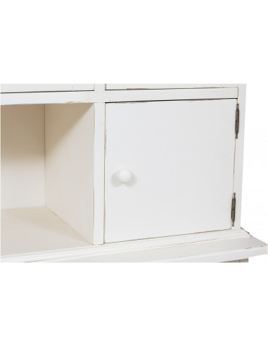 Vitrina country em madeira maciça de limão com acabamento branco antigo 156x50x200 cm Vitrina country em madeira maciça de limão com acabamento branco antigo 156x50x200 cm