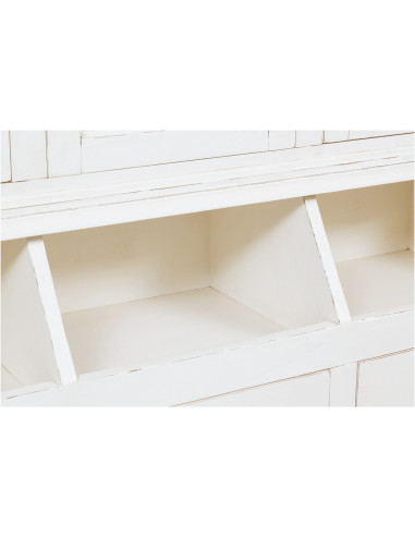 Estante country em madeira maciça de limão com acabamento branco antigo 230x50x226 cm Estante country em madeira maciça de limão com acabamento branco antigo 230x50x226 cm