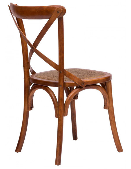 Sedia Thonet in massello di frassino e seduta rattan finitura noce 46x42x86 cm