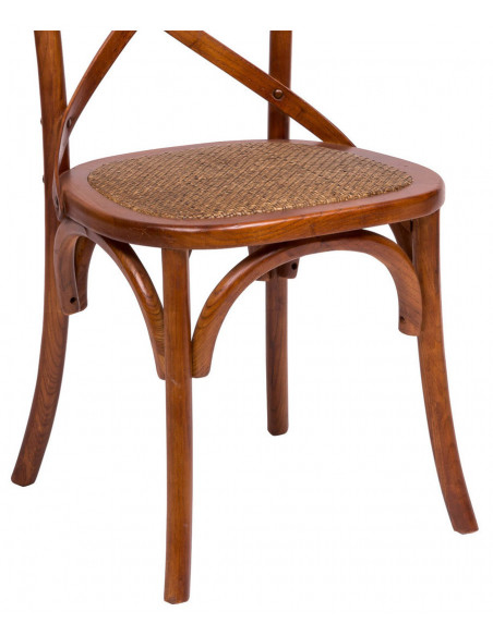 Sedia Thonet in massello di frassino e seduta rattan finitura noce 46x42x86 cm