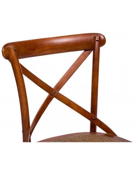Sedia Thonet in massello di frassino e seduta rattan finitura noce 46x42x86 cm