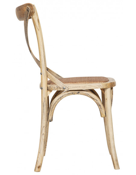 Sedia Thonet in massello di frassino e seduta rattan finitura rovere 46x42x86 cm