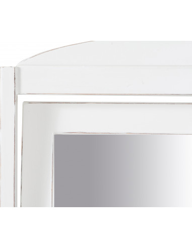 Specchiera da terra orientabile in legno massello di tiglio finitura bianca anticata 61x45x172 cm Specchiera da terra orientabile in legno massello di tiglio finitura bianca anticata 61x45x172 cm