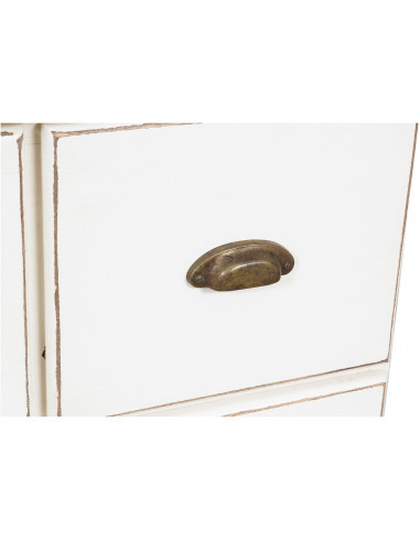 Cômoda country em madeira maciça de limão com acabamento branco antigo 63x41x120 cm Cômoda country em madeira maciça de limão com acabamento branco antigo 63x41x120 cm