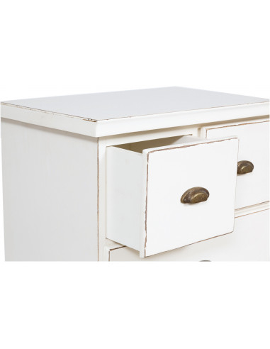 Cômoda country em madeira maciça de limão com acabamento branco antigo 63x41x120 cm Cômoda country em madeira maciça de limão com acabamento branco antigo 63x41x120 cm