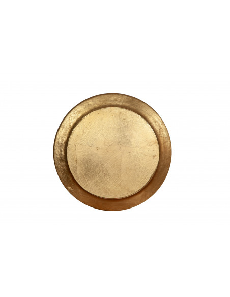 JUEGO 2 PLAT0S DE MADERA ACABADO DORADO ENVEJECIDO. HECHO EN ITALIA