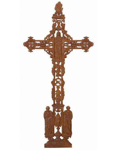 Croce in fusione di ghisa finitura ruggine naturale 85x4x175 cm