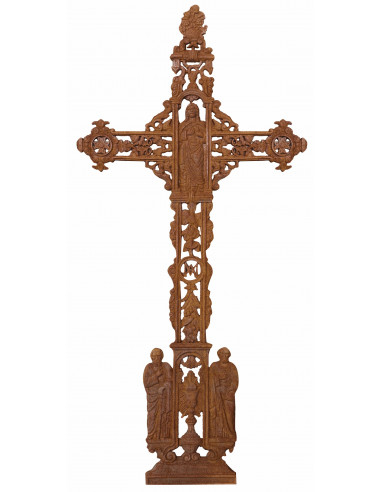 Cruz em ferro fundido com acabamento ferrugem natural 85x4x175 cm