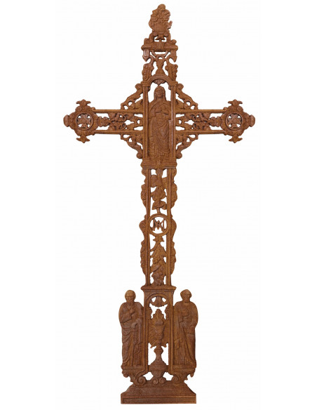 Cruz em ferro fundido com acabamento ferrugem natural 85x4x175 cm