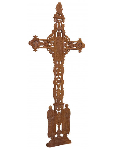 Croce in fusione di ghisa finitura ruggine naturale 85x4x175 cm Croce in fusione di ghisa finitura ruggine naturale 85x4x175 cm