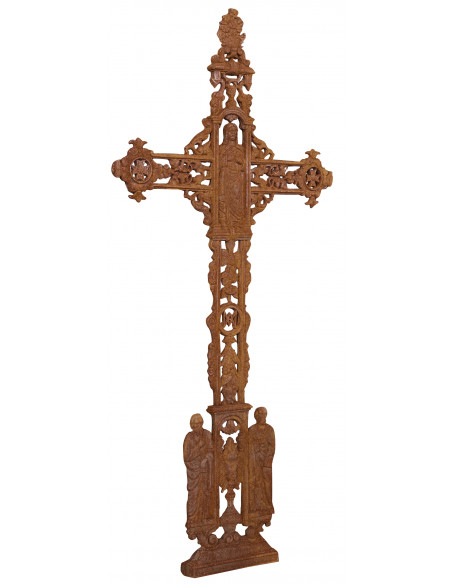 Cruz em ferro fundido com acabamento ferrugem natural 85x4x175 cm