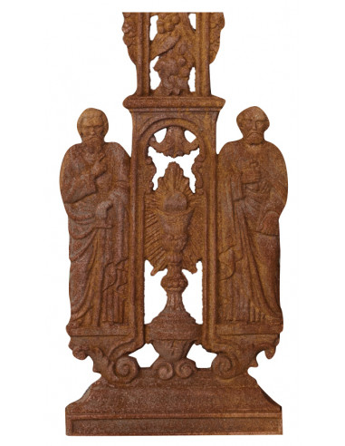 Croce in fusione di ghisa finitura ruggine naturale 85x4x175 cm Croce in fusione di ghisa finitura ruggine naturale 85x4x175 cm