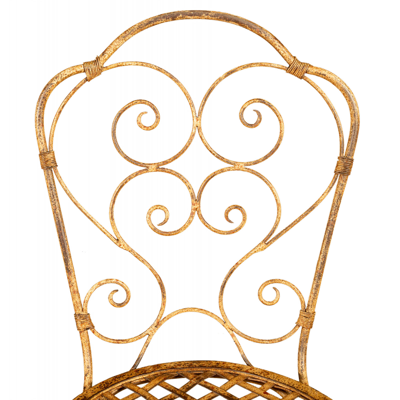 Klappstuhl aus Holz und Eisen.