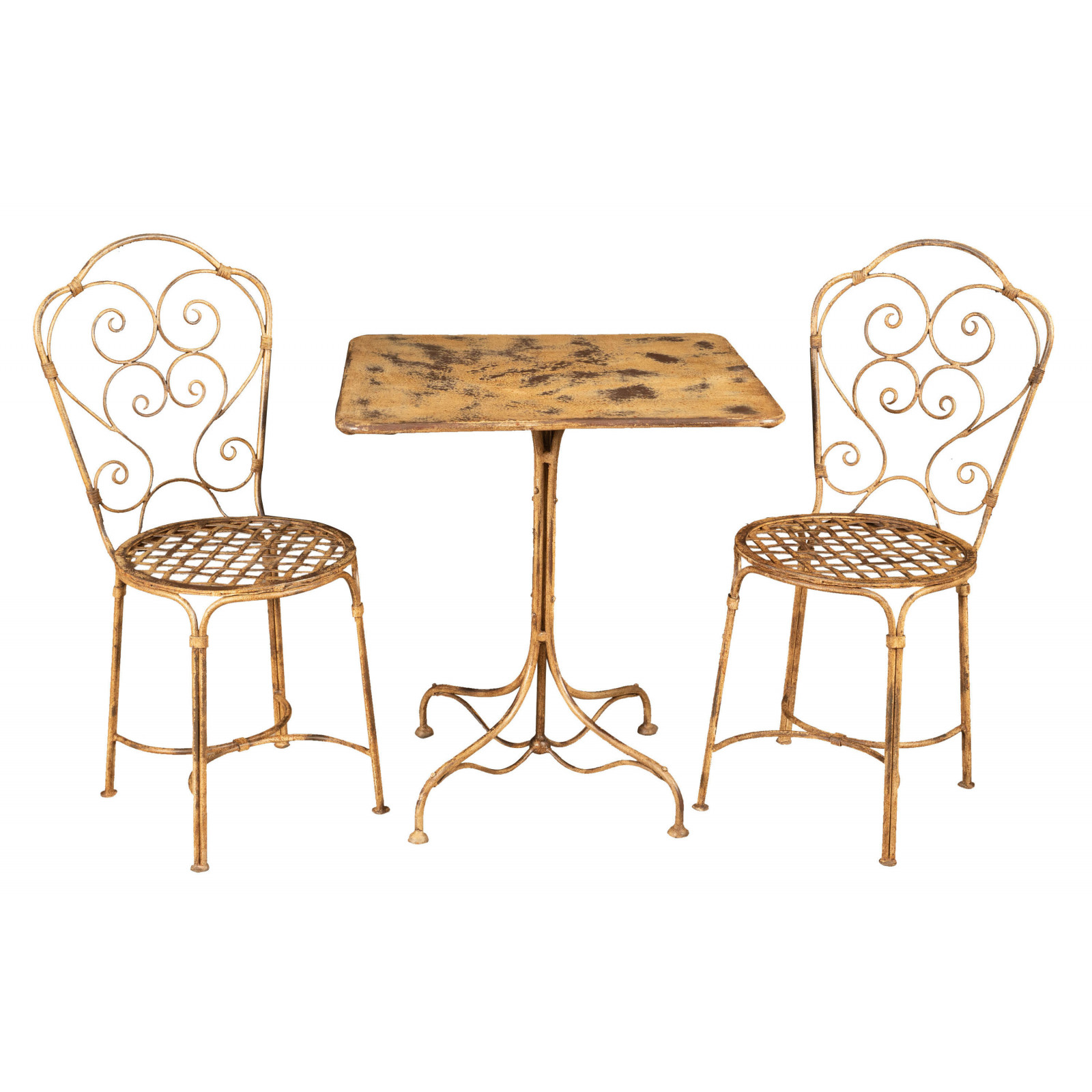 Klappstuhl aus Holz und Eisen.