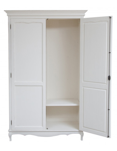 Armário gasto em madeira maciça de limão, acabamento branco antigo C130xDP57xH205cm Armário gasto em madeira maciça de limão, acabamento branco antigo C130xDP57xH205cm