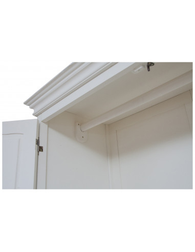 Armário gasto em madeira maciça de limão, acabamento branco antigo C130xDP57xH205cm Armário gasto em madeira maciça de limão, acabamento branco antigo C130xDP57xH205cm