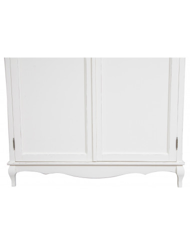 Armário gasto em madeira maciça de limão, acabamento branco antigo C130xDP57xH205cm Armário gasto em madeira maciça de limão, acabamento branco antigo C130xDP57xH205cm