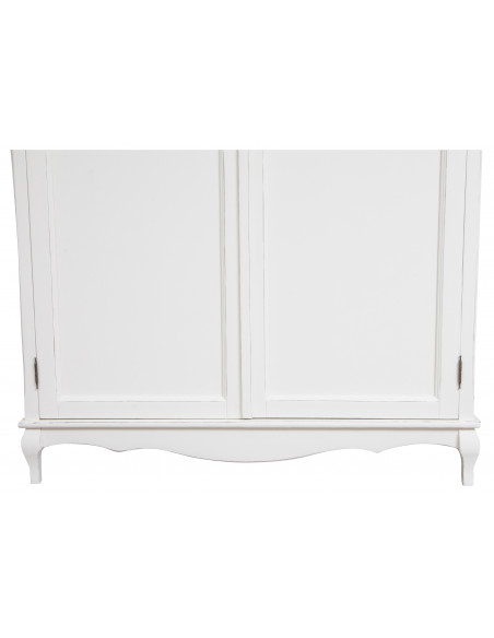 Armadio Shabby in legno massello di tiglio finitura bianca anticata L130xPR57xH205cm