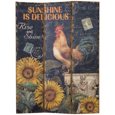 Separé 'GALLO' con stampa monofacciale su tela in juta grezza L45xPR9xH183 cm