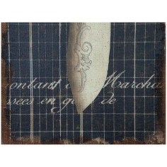 Impressão 'KNIFE' em tela de juta crua envelhecida W30,5xDP2xH76 cm 2