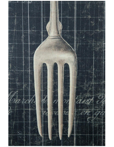 Stampa 'FORCHETTA' su tela in juta grezza anticata L40xPR2xH120 cm Stampa 'FORCHETTA' su tela in juta grezza anticata L40xPR2xH120 cm