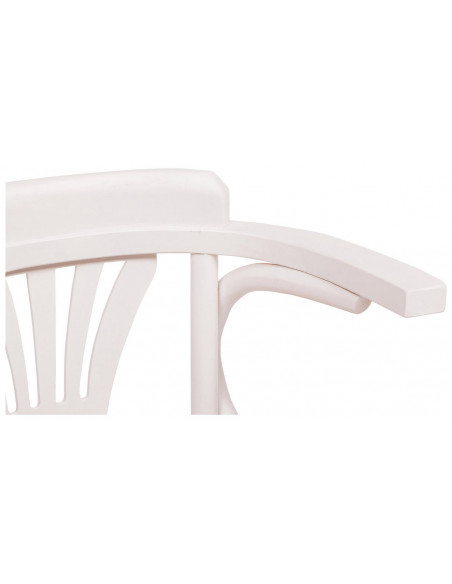 Sedia con braccioli  Thonet in massello di frassino finitura bianca anticata e seduta in rattan 45x42x77  cm