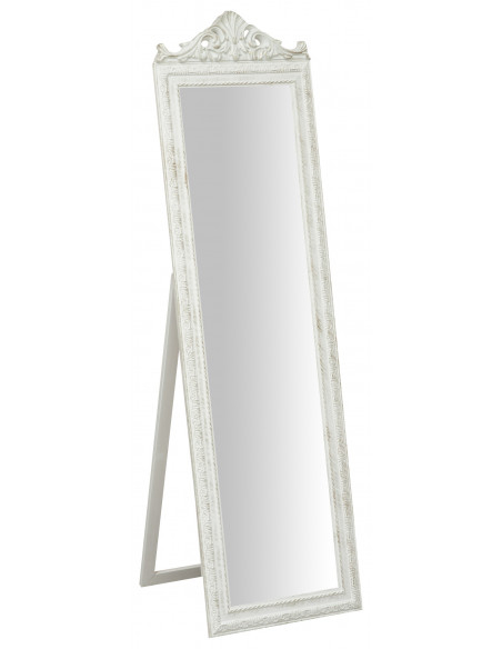 Specchiera  da terra 40x3x140 cm finitura bianco anticato
