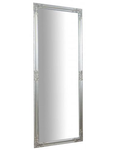 Specchio Specchiera da parete e appendere verticale/orizzontale  L72xPR4xH180 cm finitura foglia argento anticato.