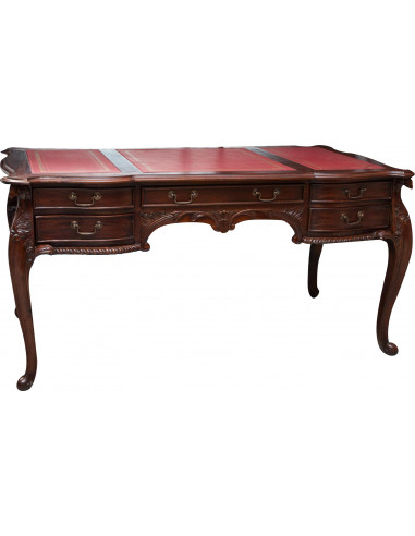 Scrivania in legno massello di mogano finitura noce 150x83x75 cm