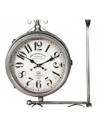 Doppelseitige Wanduhrenstation Typ Eisen mit antiker Stahloberfläche