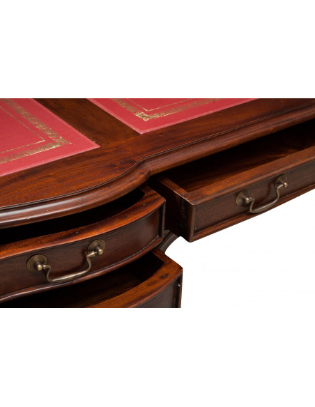 Scrivania in legno massello di mogano finitura noce 150x83x75 cm