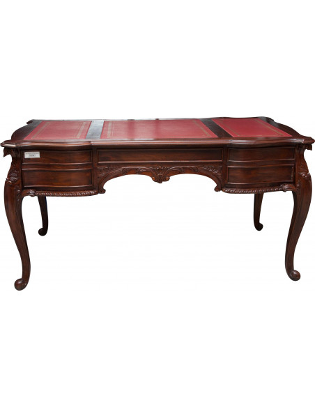 Scrivania in legno massello di mogano finitura noce 150x83x75 cm