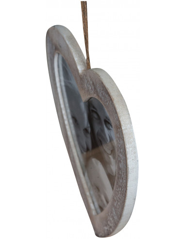 Portafoto da appendere a cuore in legno finitura Shabby anticata L20xPR1xH19,5 cm Portafoto da appendere a cuore in legno finitura Shabby anticata L20xPR1xH19,5 cm