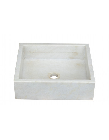 Waschbecken aus weißem Marmor