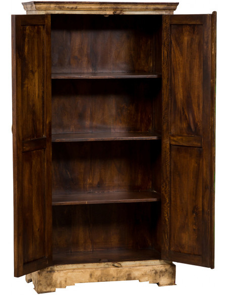 Armadietto da officina in legno massiccio dipinto a mano  L92xPR41xH180 cm