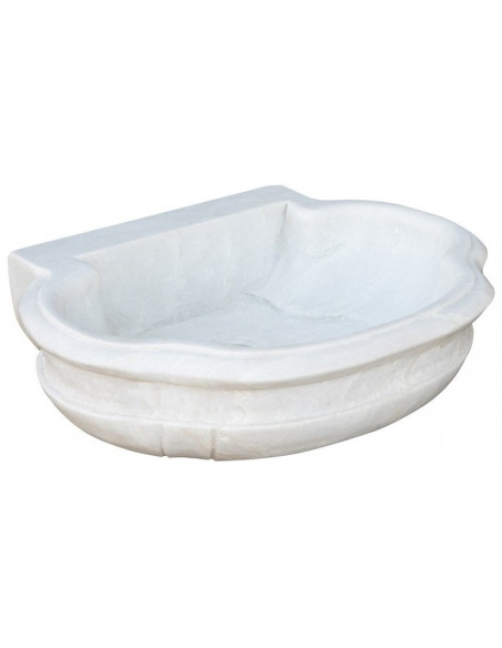 LAVABO IN MARMO BIANCO  L56XPR15XH41 CM