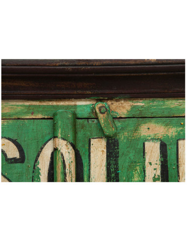 Armário de oficina de madeira maciça pintado à mão L89xPR45xH158 cm Armário de oficina de madeira maciça pintado à mão L89xPR45xH158 cm