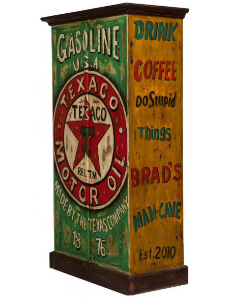 Armário de oficina de madeira maciça pintado à mão L89xPR45xH158 cm