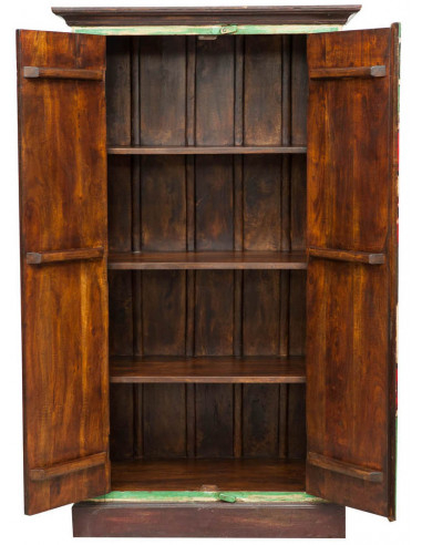 Armadietto da officina in legno massiccio dipinto a mano L89xPR45xH158 cm Armadietto da officina in legno massiccio dipinto a mano L89xPR45xH158 cm