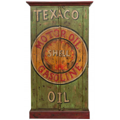 Armadietto da officina in legno massiccio dipinto a mano L89xPR45xH158 cm 2