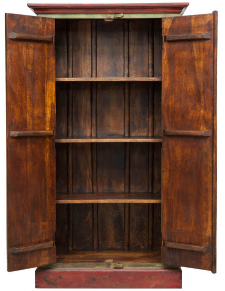 Armadietto da officina in legno massiccio dipinto a mano L89xPR45xH158 cm