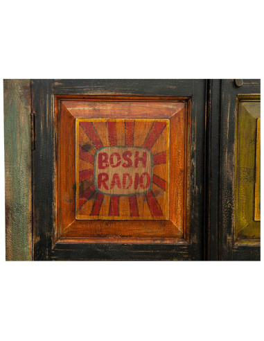 Armário em madeira maciça pintada à mão L83xDP38xH150 cm Armário em madeira maciça pintada à mão L83xDP38xH150 cm