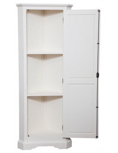 Angoliera Country in legno massello di tiglio finitura bianca anticata 50x50x184 cm Angoliera Country in legno massello di tiglio finitura bianca anticata 50x50x184 cm