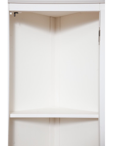 Móvel de canto campestre em madeira maciça de tília com acabamento branco antigo 50x50x184 cm Móvel de canto campestre em madeira maciça de tília com acabamento branco antigo 50x50x184 cm