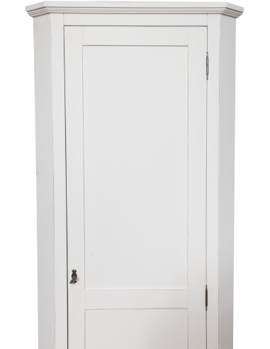 Móvel de canto campestre em madeira maciça de tília com acabamento branco antigo 50x50x184 cm Móvel de canto campestre em madeira maciça de tília com acabamento branco antigo 50x50x184 cm